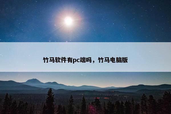 竹马软件有pc端吗，竹马电脑版