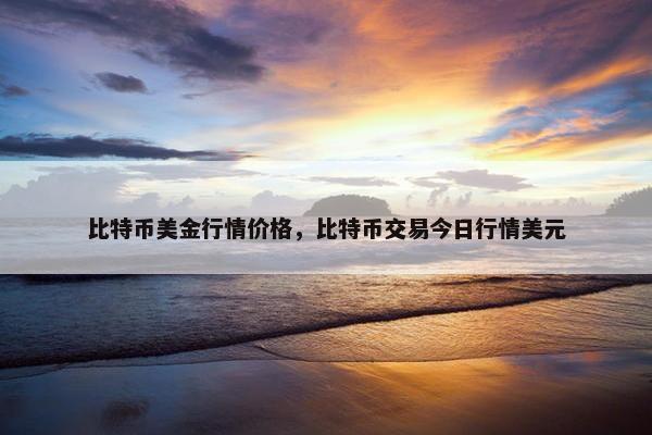 比特币美金行情价格，比特币交易今日行情美元