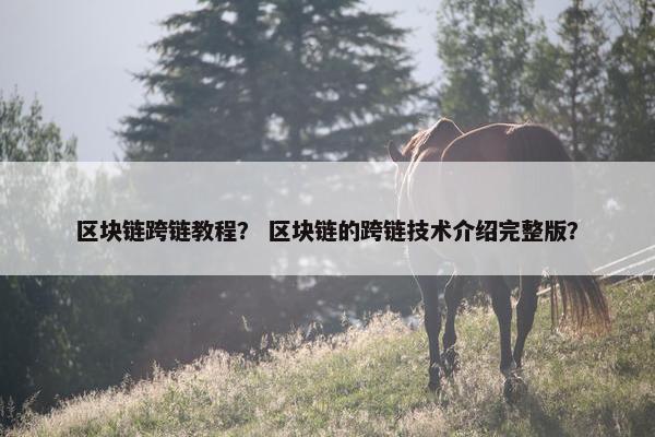 区块链跨链教程？ 区块链的跨链技术介绍完整版？