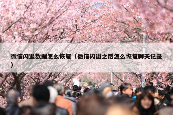微信闪退数据怎么恢复（微信闪退之后怎么恢复聊天记录）