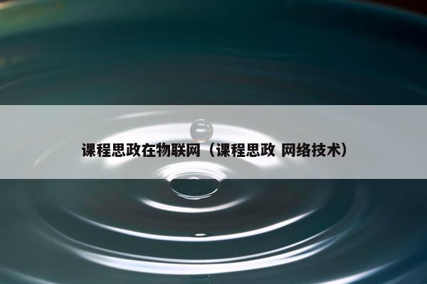 课程思政在物联网（课程思政 网络技术）