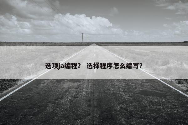选项ja编程？ 选择程序怎么编写？