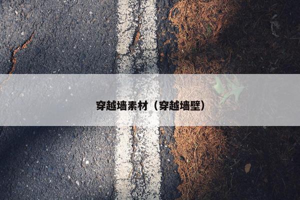 穿越墙素材（穿越墙壁）