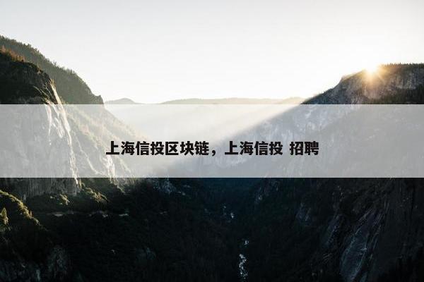 上海信投区块链，上海信投 招聘