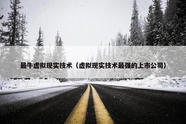 最牛虚拟现实技术（虚拟现实技术最强的上市公司）