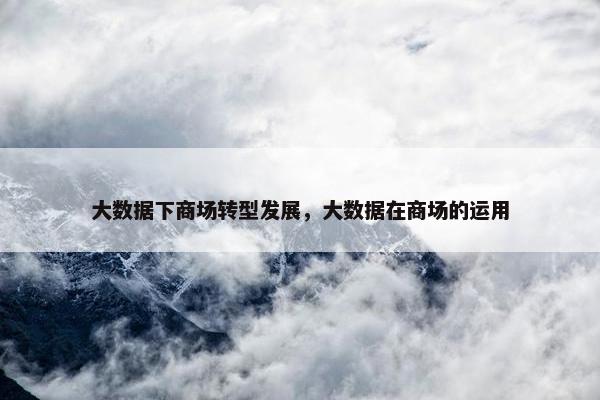 大数据下商场转型发展，大数据在商场的运用