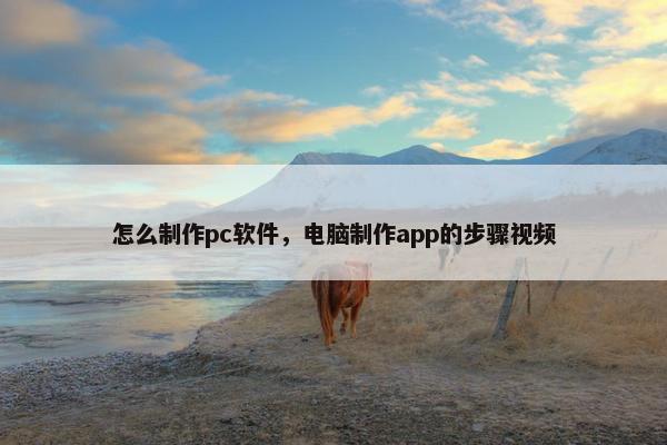 怎么制作pc软件，电脑制作app的步骤视频