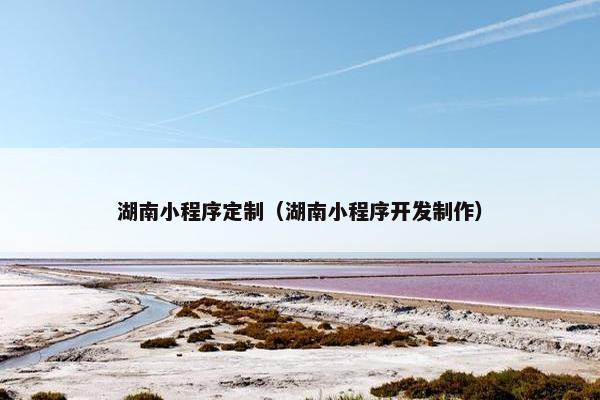 湖南小程序定制（湖南小程序开发制作）