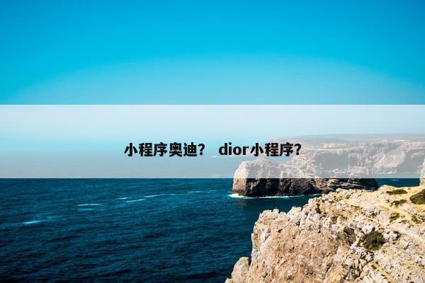 小程序奥迪？ dior小程序？