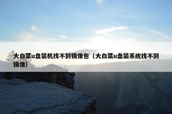大白菜u盘装机找不到镜像包（大白菜u盘装系统找不到镜像）