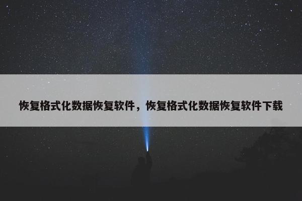 恢复格式化数据恢复软件，恢复格式化数据恢复软件下载
