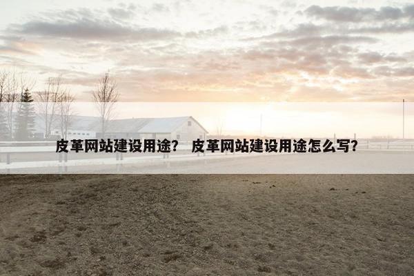 皮革网站建设用途？ 皮革网站建设用途怎么写？