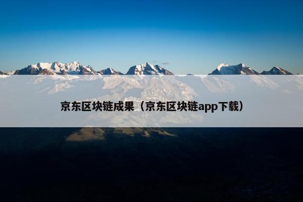 京东区块链成果（京东区块链app下载）
