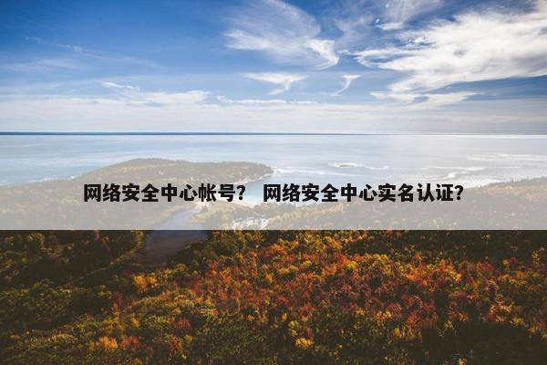 网络安全中心帐号？ 网络安全中心实名认证？