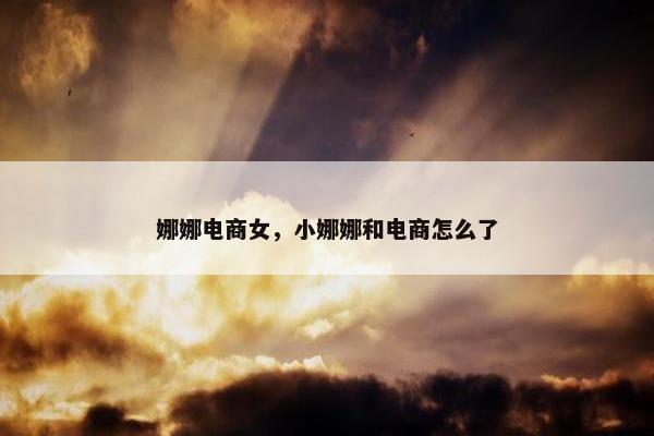 娜娜电商女，小娜娜和电商怎么了