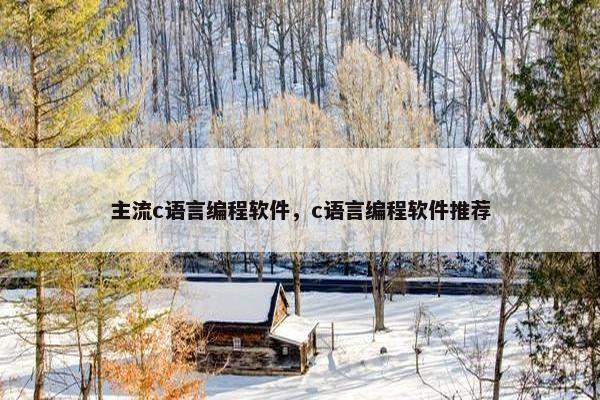 主流c语言编程软件，c语言编程软件推荐
