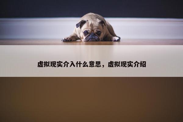 虚拟现实介入什么意思，虚拟现实介绍