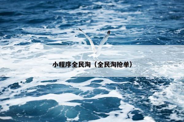 小程序全民淘（全民淘抢单）
