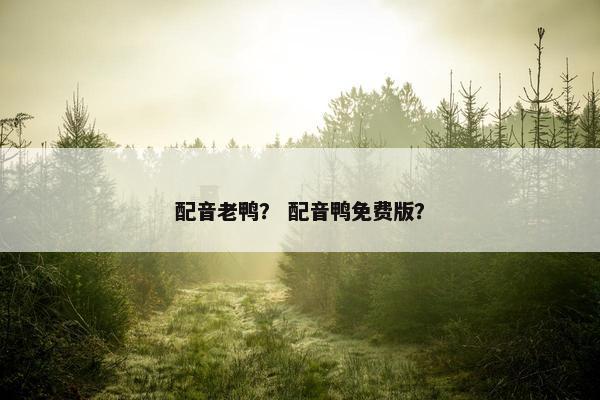 配音老鸭？ 配音鸭免费版？