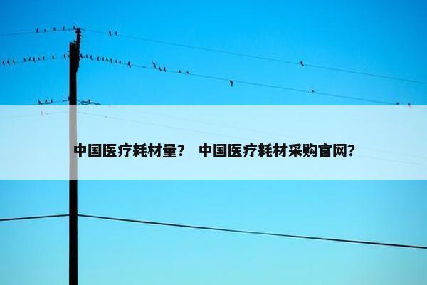 中国医疗耗材量？ 中国医疗耗材采购官网？