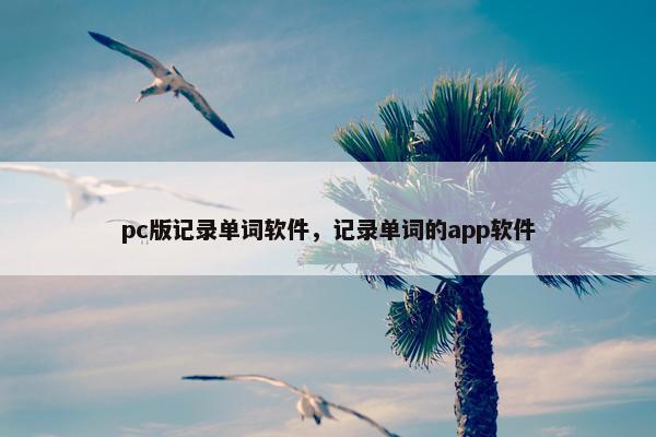 pc版记录单词软件，记录单词的app软件