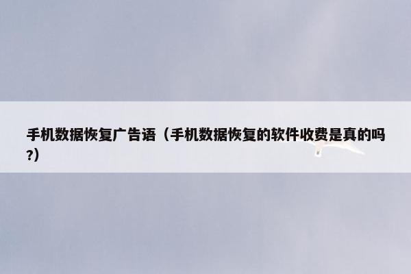 手机数据恢复广告语（手机数据恢复的软件收费是真的吗?）