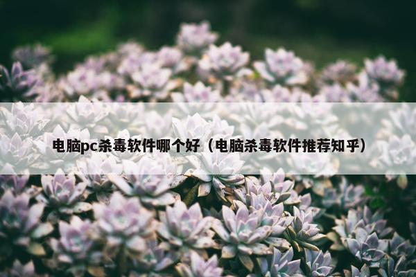 电脑pc杀毒软件哪个好（电脑杀毒软件推荐知乎）