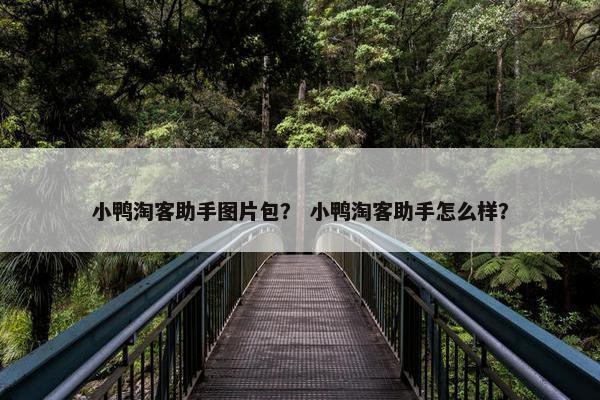小鸭淘客助手图片包？ 小鸭淘客助手怎么样？