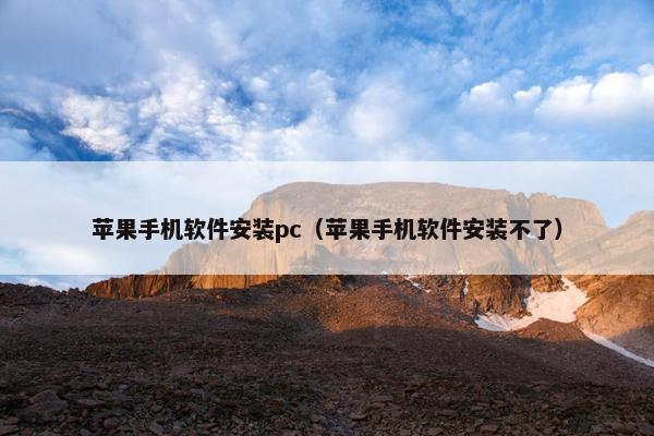 苹果手机软件安装pc（苹果手机软件安装不了）