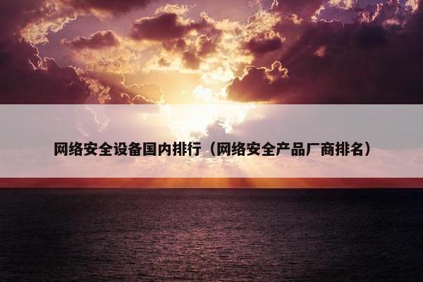 网络安全设备国内排行（网络安全产品厂商排名）