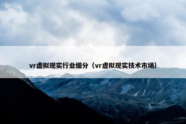 vr虚拟现实行业细分（vr虚拟现实技术市场）