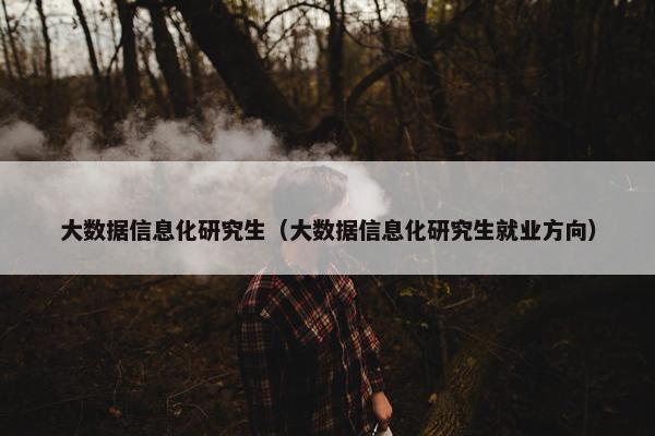 大数据信息化研究生（大数据信息化研究生就业方向）