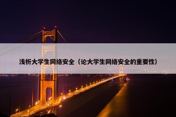 浅析大学生网络安全（论大学生网络安全的重要性）