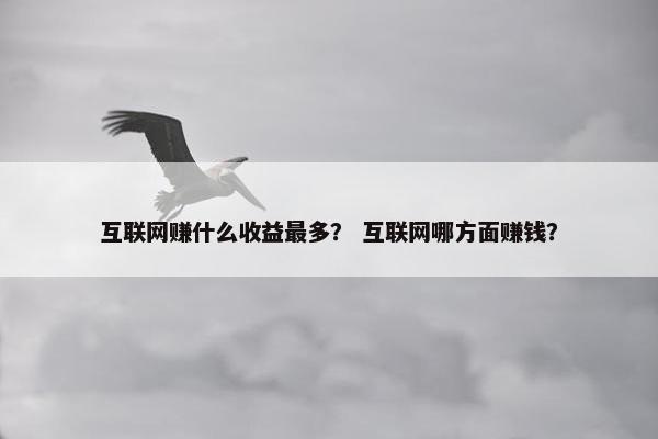 互联网赚什么收益最多？ 互联网哪方面赚钱？