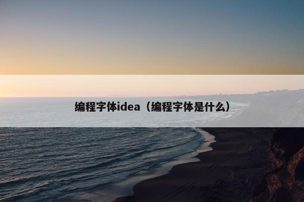 编程字体idea（编程字体是什么）