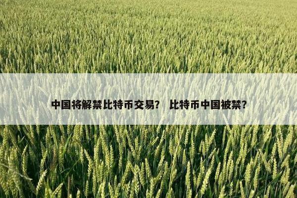 中国将解禁比特币交易？ 比特币中国被禁？