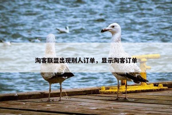 淘客联盟出现别人订单，显示淘客订单