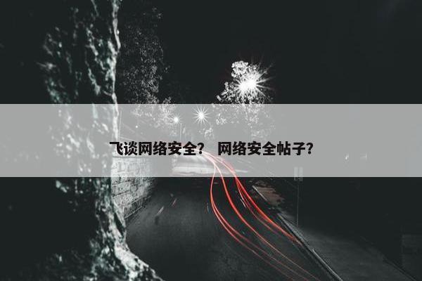 飞谈网络安全？ 网络安全帖子？