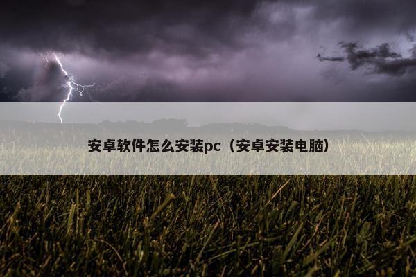安卓软件怎么安装pc（安卓安装电脑）