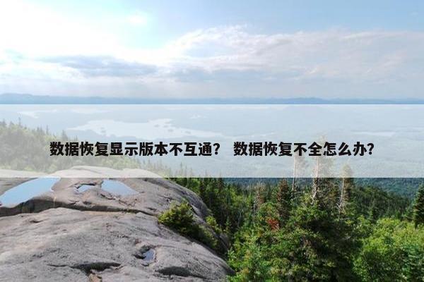 数据恢复显示版本不互通？ 数据恢复不全怎么办？