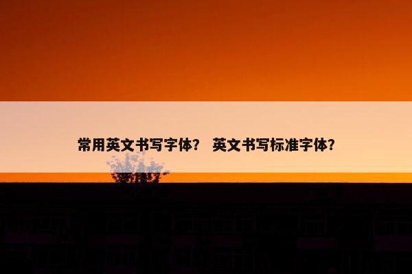 常用英文书写字体？ 英文书写标准字体？