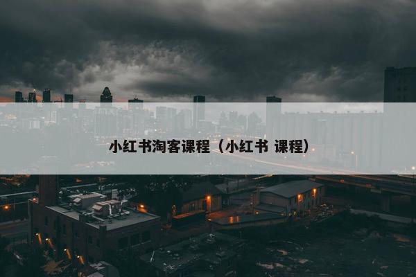 小红书淘客课程（小红书 课程）