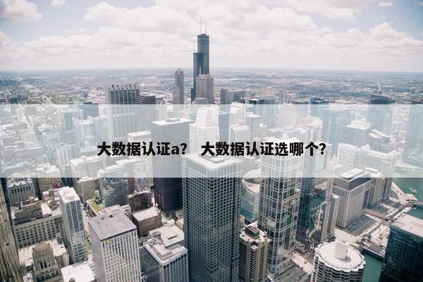大数据认证a？ 大数据认证选哪个？
