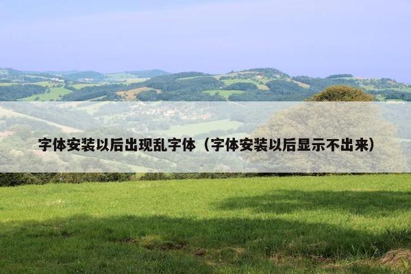 字体安装以后出现乱字体（字体安装以后显示不出来）