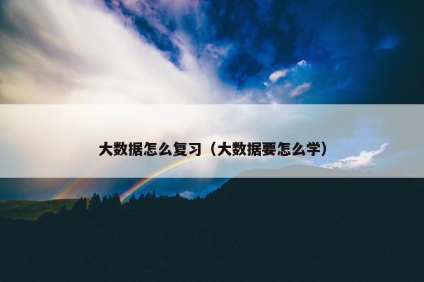 大数据怎么复习（大数据要怎么学）