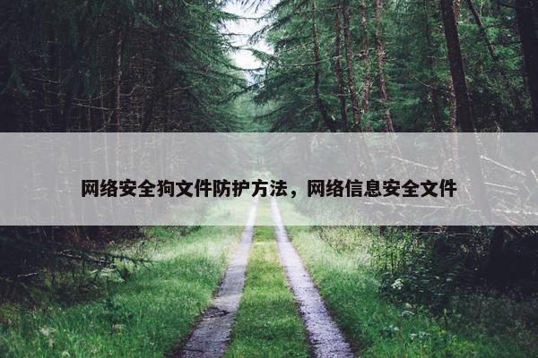 网络安全狗文件防护方法，网络信息安全文件