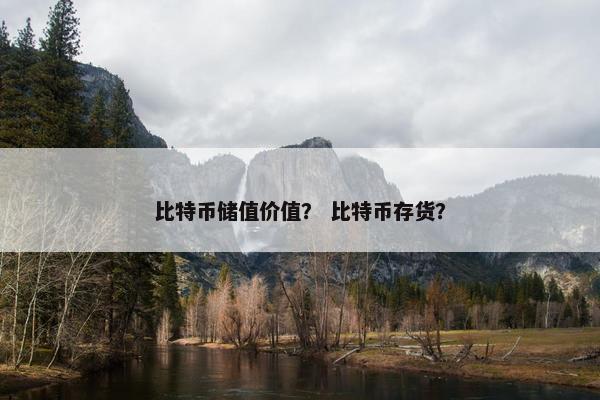 比特币储值价值？ 比特币存货？