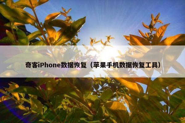 奇客iPhone数据恢复（苹果手机数据恢复工具）