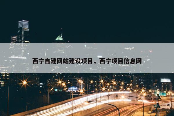 西宁自建网站建设项目，西宁项目信息网