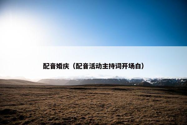 配音婚庆（配音活动主持词开场白）